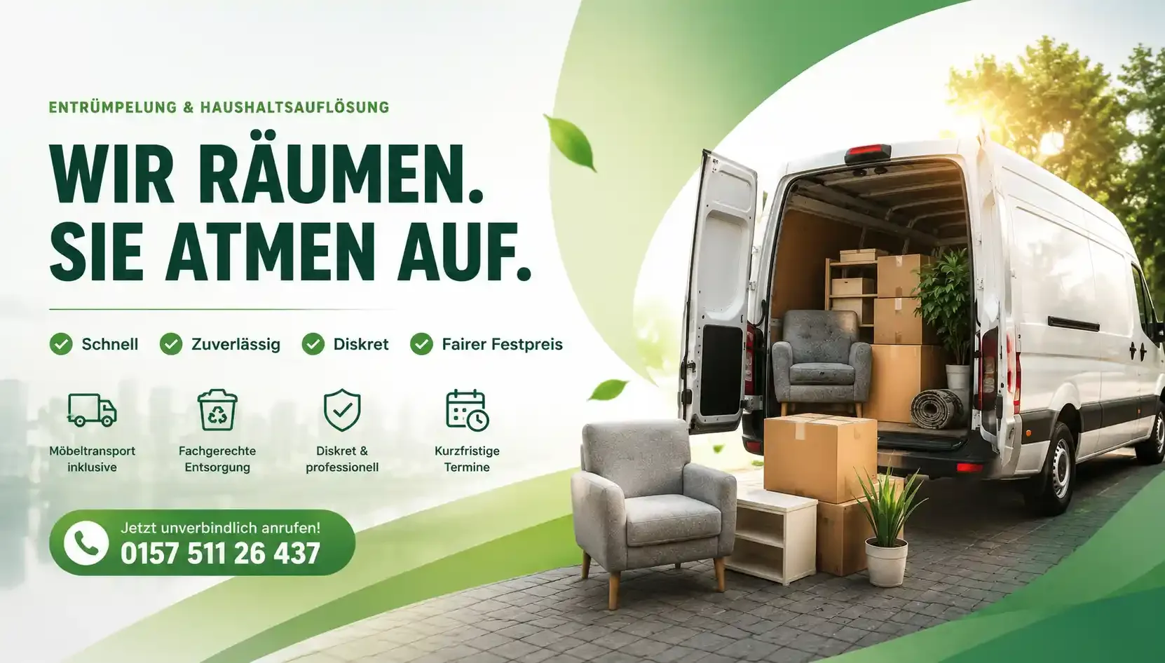Wohnungen schnell und besenrein räumen lassen. in Dortmund